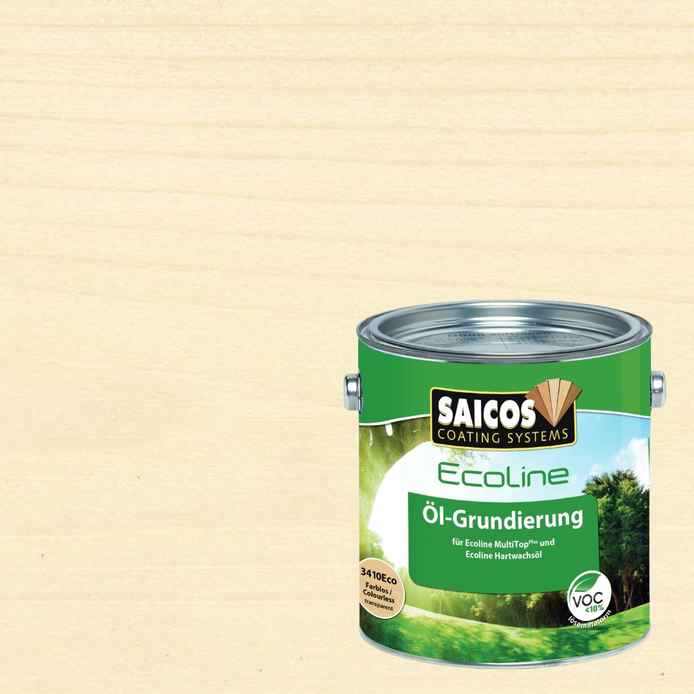Масло бесцветное грунтовочное для дерева Saicos Ecoline Ol-Grundierung 3410 2,5 л