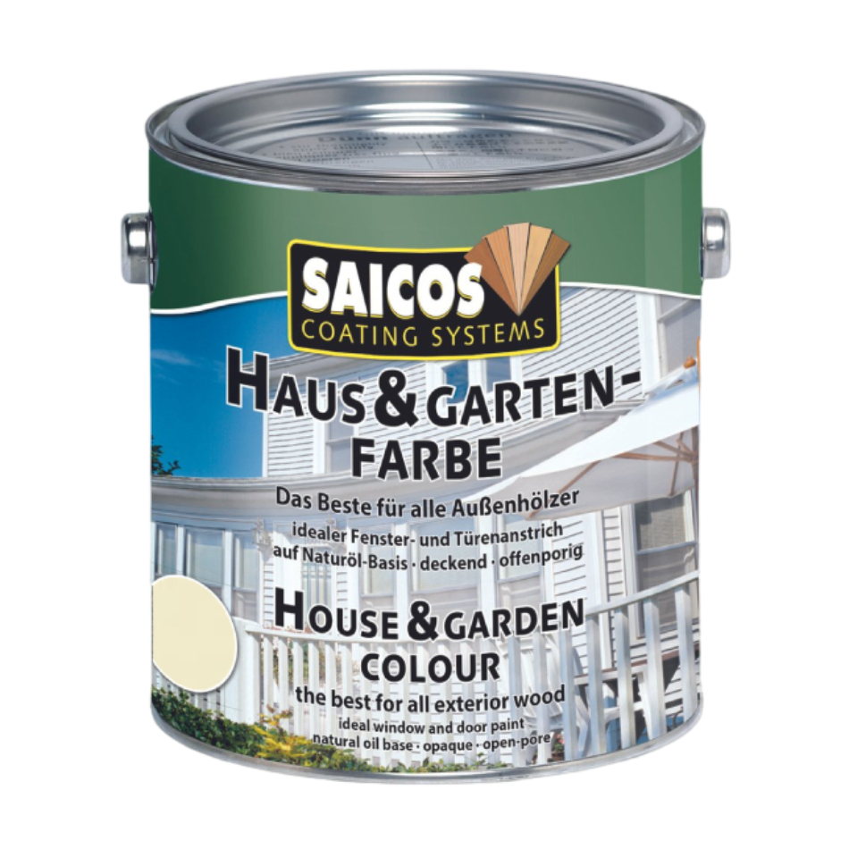 Краска укрывная для дерева Saicos Haus & Garten-Farbe цвет 2100 Слоновая кость 0,125 л