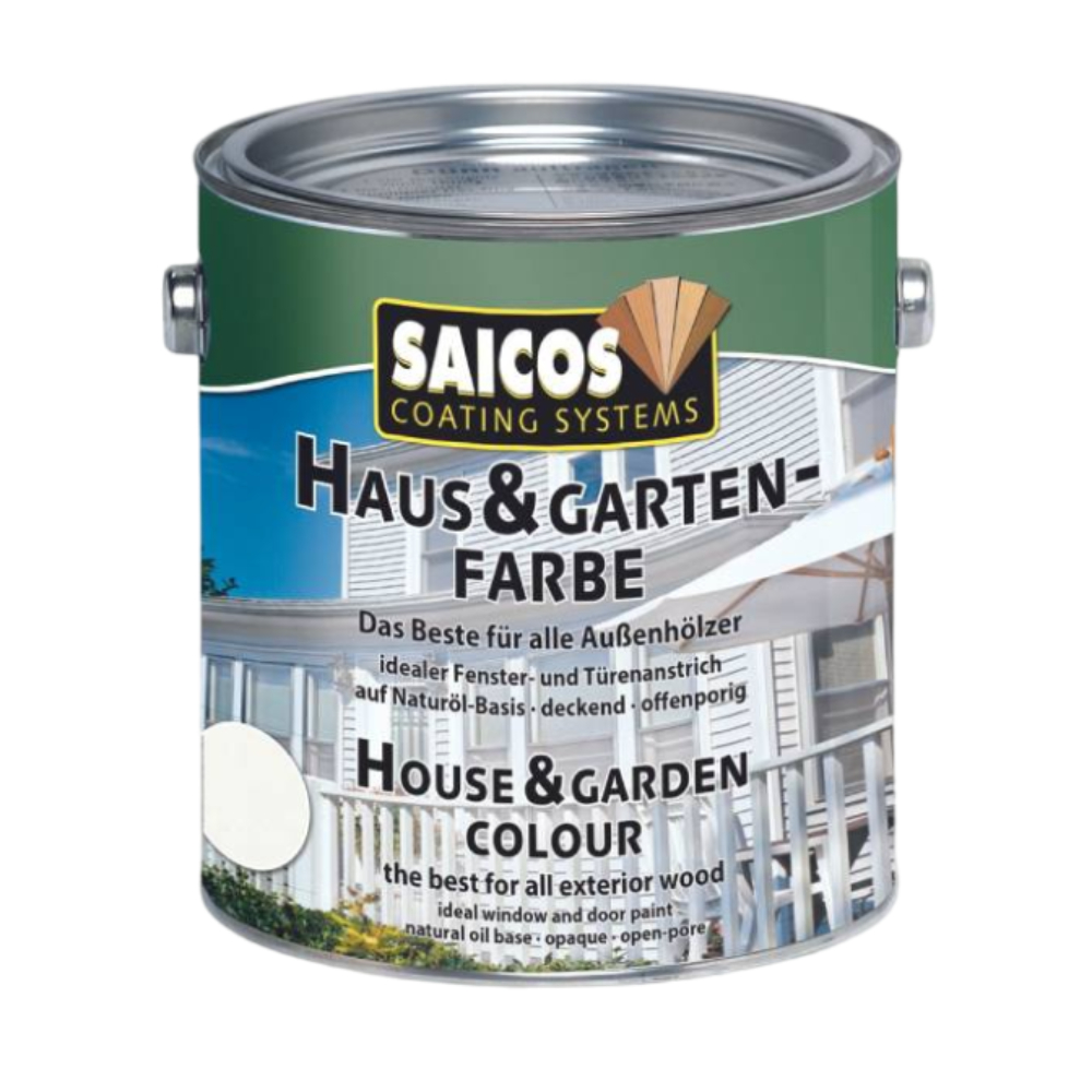 Краска укрывная для дерева Saicos Haus & Garten-Farbe цвет 2001 Белый 0,125 л