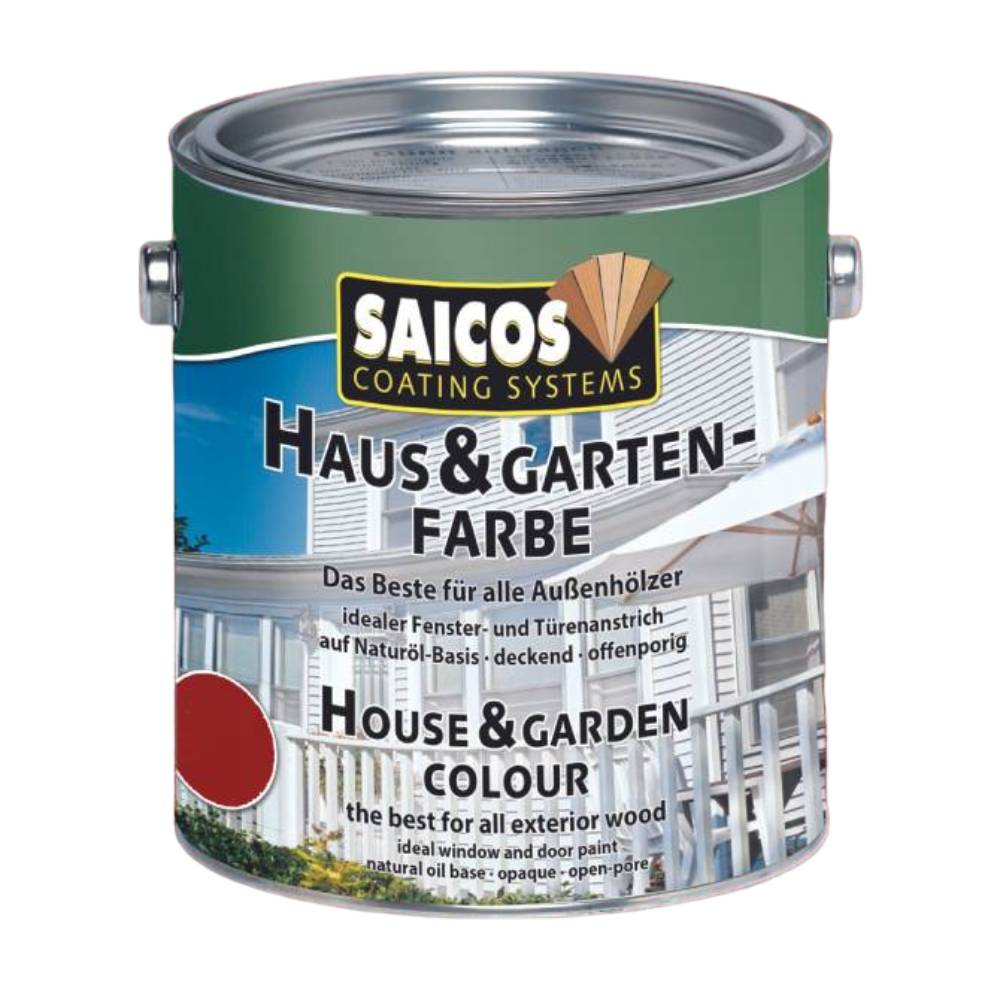 Краска укрывная для дерева Saicos Haus & Garten-Farbe цвет 2301 Шведский красный 0,125 л