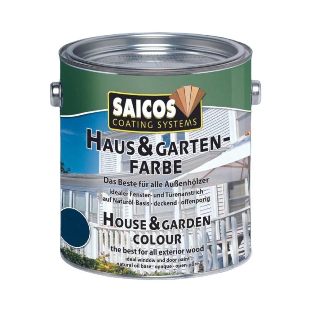 Краска укрывная для дерева Saicos Haus & Garten-Farbe цвет 2510 Королевский синий 0,125 л