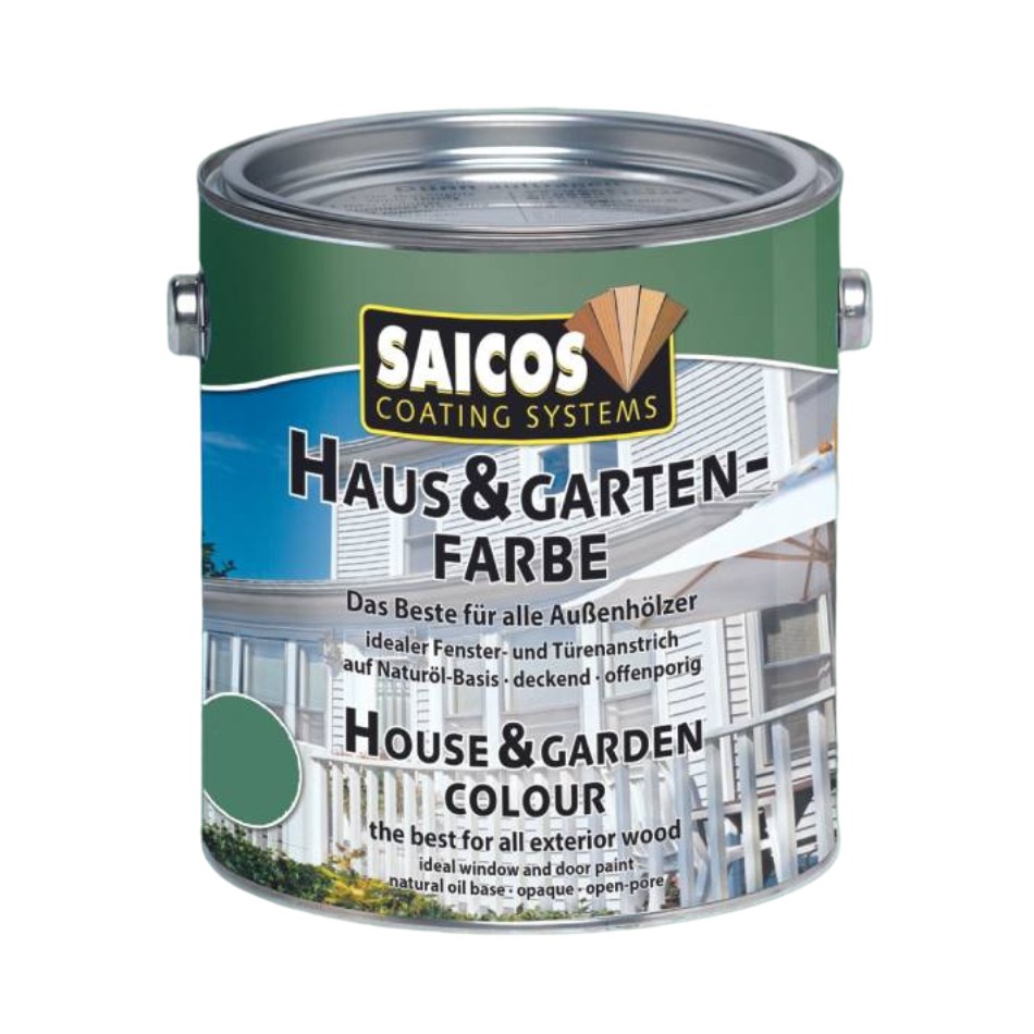 Краска укрывная для дерева Saicos Haus & Garten-Farbe цвет 2600 Зеленый камыш 0,125 л