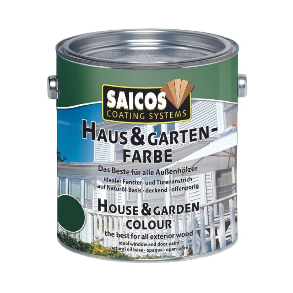 Краска укрывная для дерева Saicos Haus & Garten-Farbe цвет 2610 Зеленая ель 0,125 л
