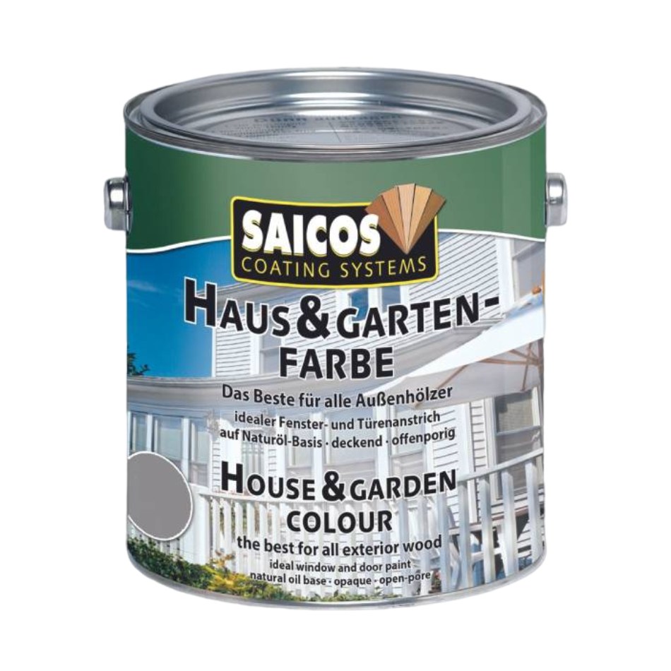 Краска укрывная для дерева Saicos Haus & Garten-Farbe цвет 2701 Серый скалистый 0,125 л