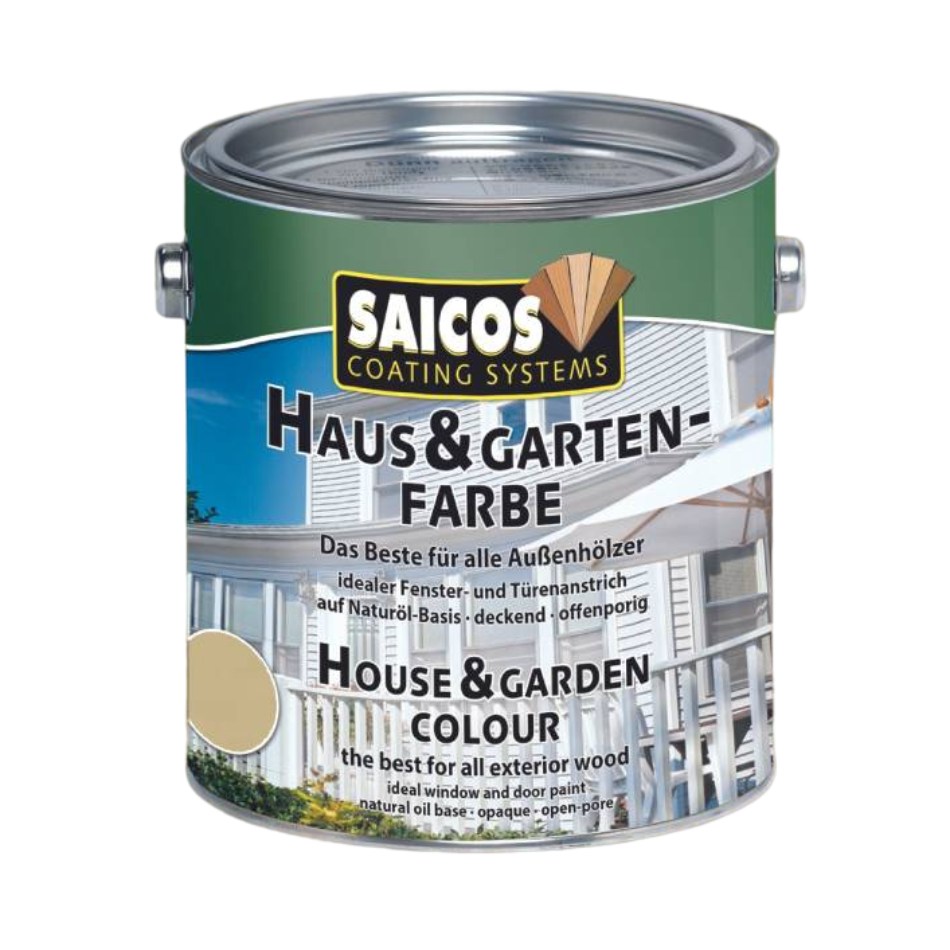 Краска укрывная для дерева Saicos Haus & Garten-Farbe цвет 2800 Песочный бежевый 0,125 л
