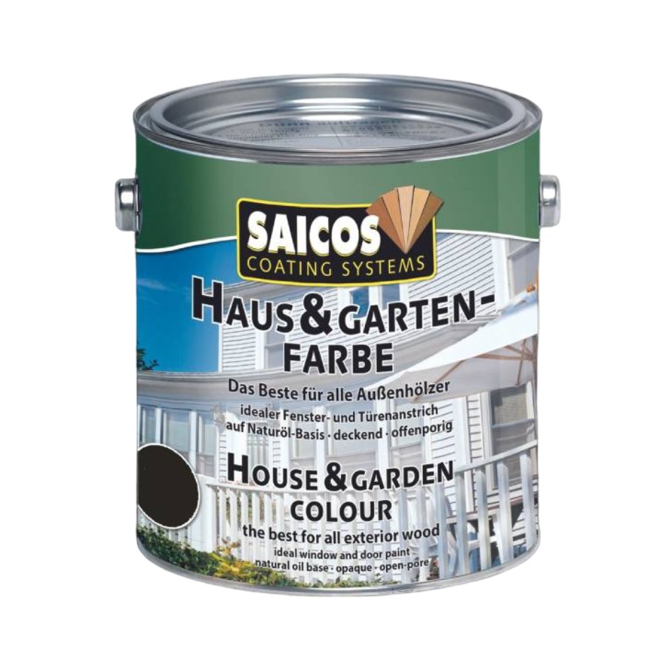 Краска укрывная для дерева Saicos Haus & Garten-Farbe цвет 2900 Графит 0,125 л