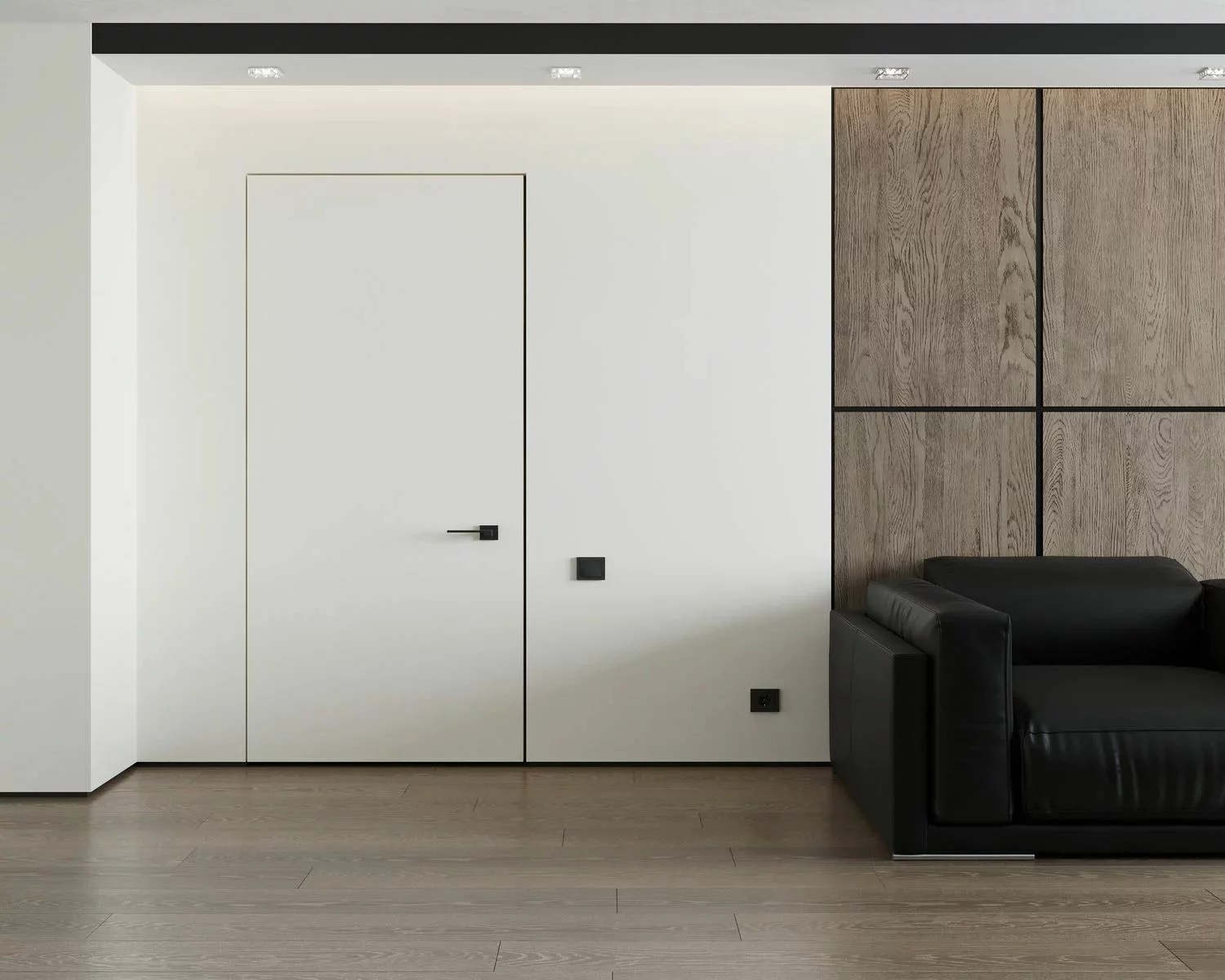 Плинтус алюминиевый теневой Laconistiq Regular Черный 31-11-300 3000×45×15 фото в интерьере Плинтус алюминиевый теневой Laconistiq Regular Черный 31-11-300 3000×45×15 фото в интерьере