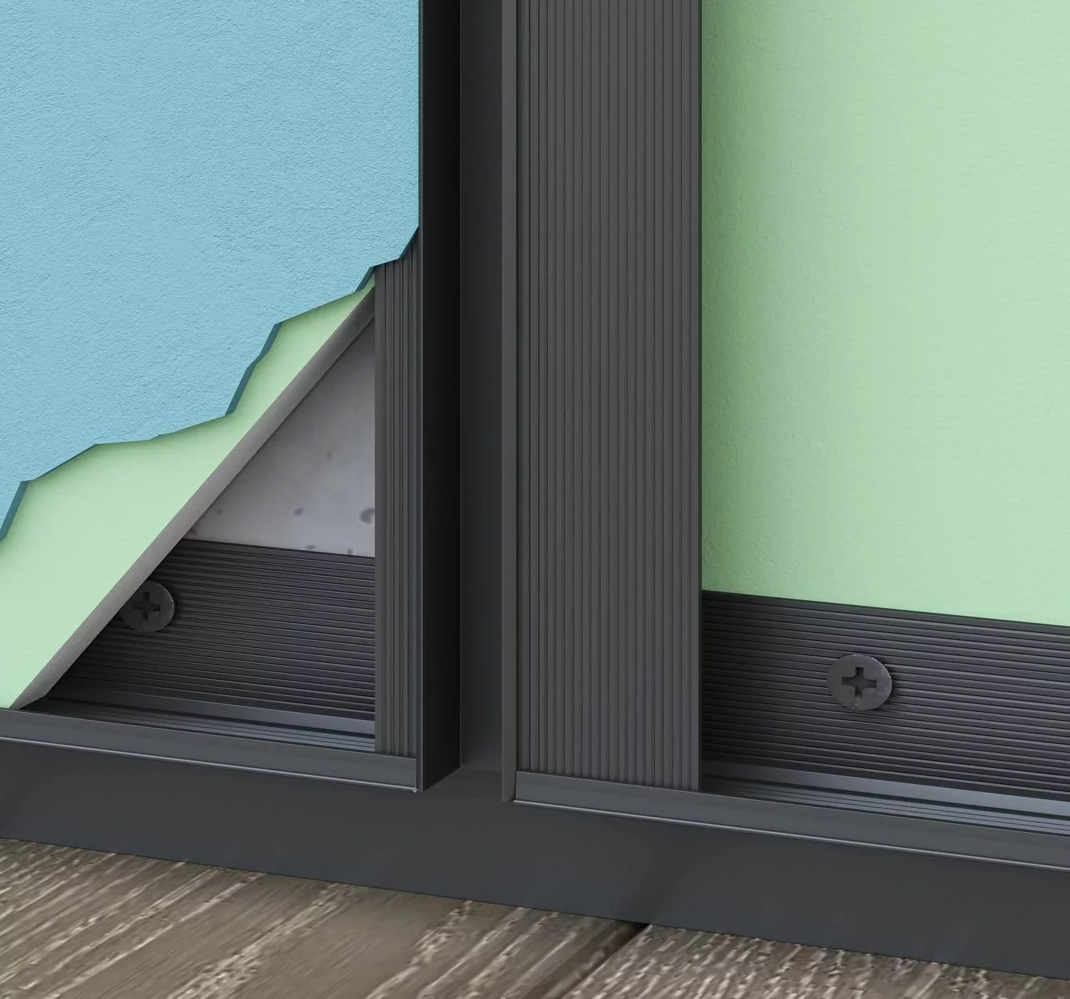 Плинтус алюминиевый теневой Laconistiq Regular Черный 31-11-300 3000×45×15 Плинтус алюминиевый теневой Laconistiq Regular Черный 31-11-300 3000×45×15