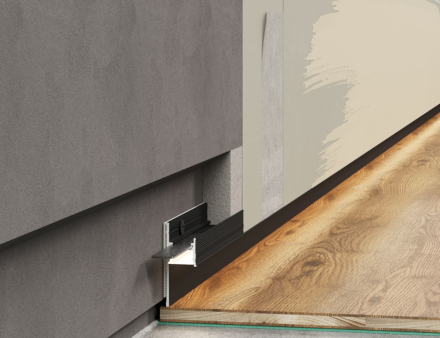 Плинтус алюминиевый теневой с подсветкой Laconistiq Light Черный 33-11-300 3000×41,3×15 Плинтус алюминиевый теневой с подсветкой Laconistiq Light Черный 33-11-300 3000×41,3×15