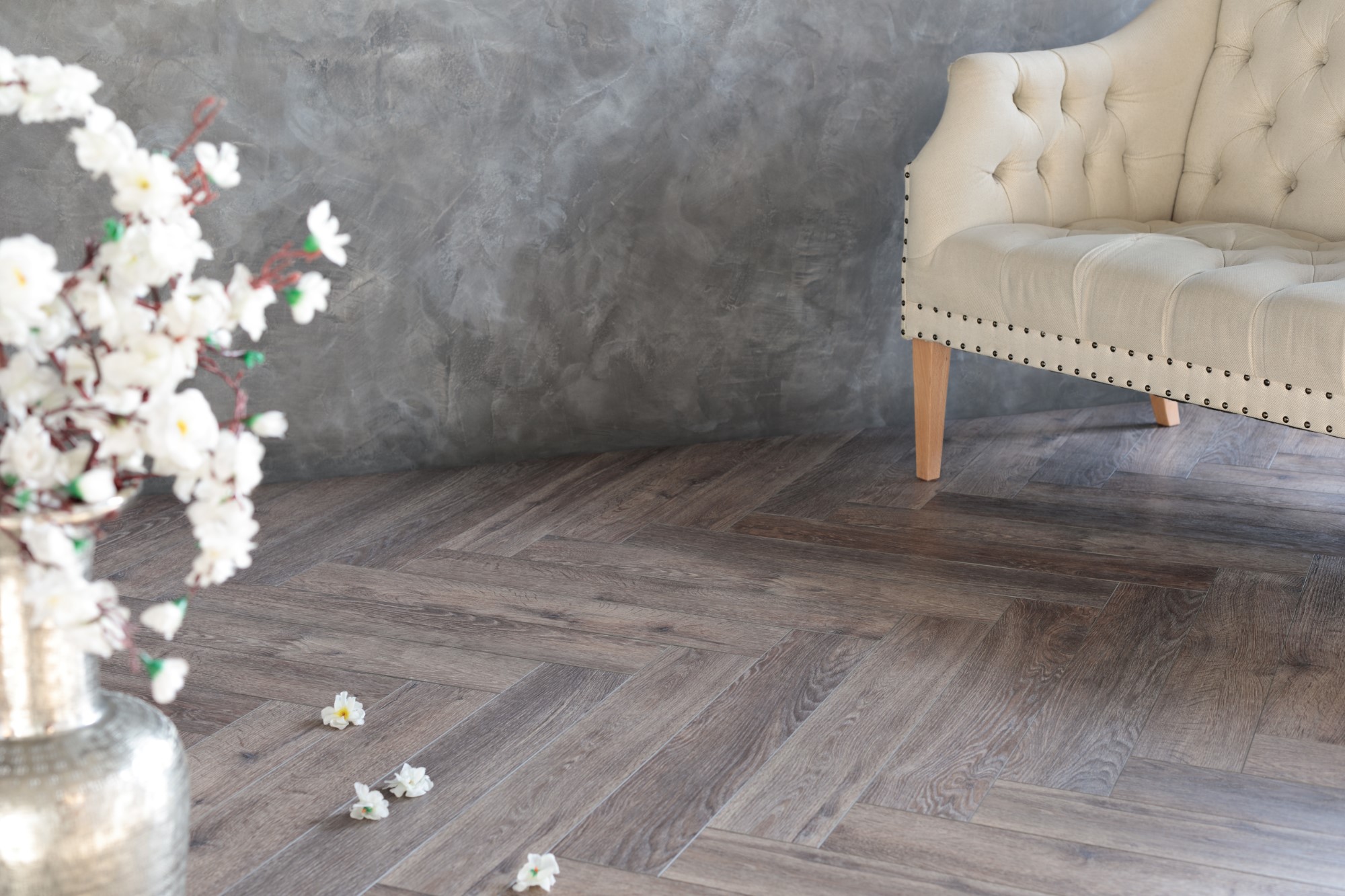 Кварцвиниловый SPC ламинат Aquafloor Parquet Plus AF6014PQ венгерская елка 720×120×7