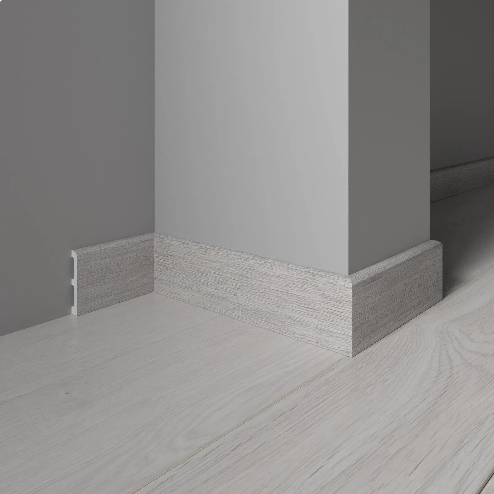 Плинтус Decor-Dizayn 706-89SH 2400×80×13 фото в интерьере
