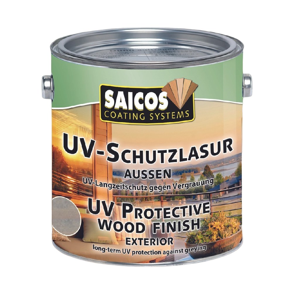 Лазурь для дерева Saicos UV-Schutzlasur Aussen цвет 1171 Серый 0,125 л