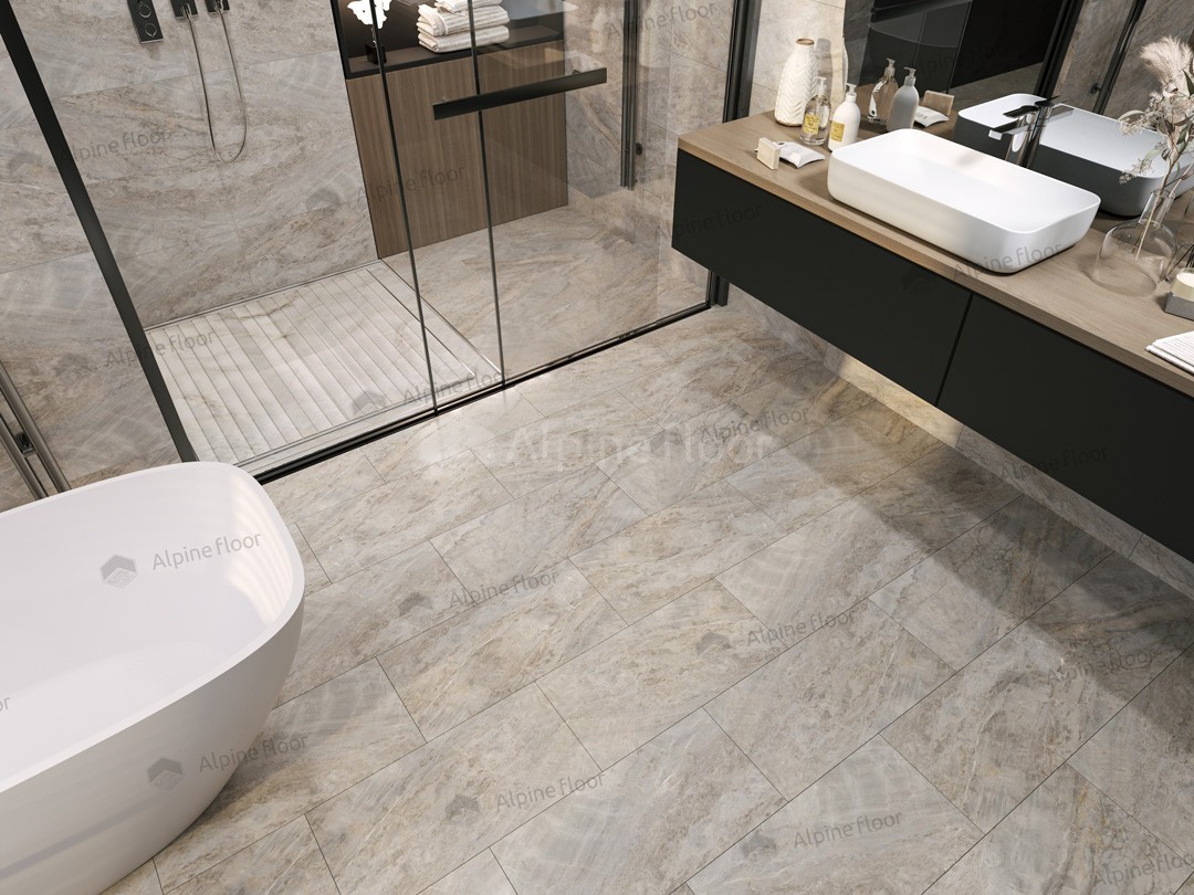 Кварцвиниловый SPC ламинат Alpine Floor Stone Mineral Core Вилио ECO 4-26 609,6×304,8×4 фото в интерьере