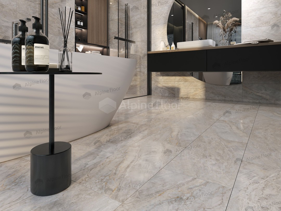 Кварцвиниловый SPC ламинат Alpine Floor Stone Mineral Core Вилио ECO 4-26 609,6×304,8×4 фото в интерьере