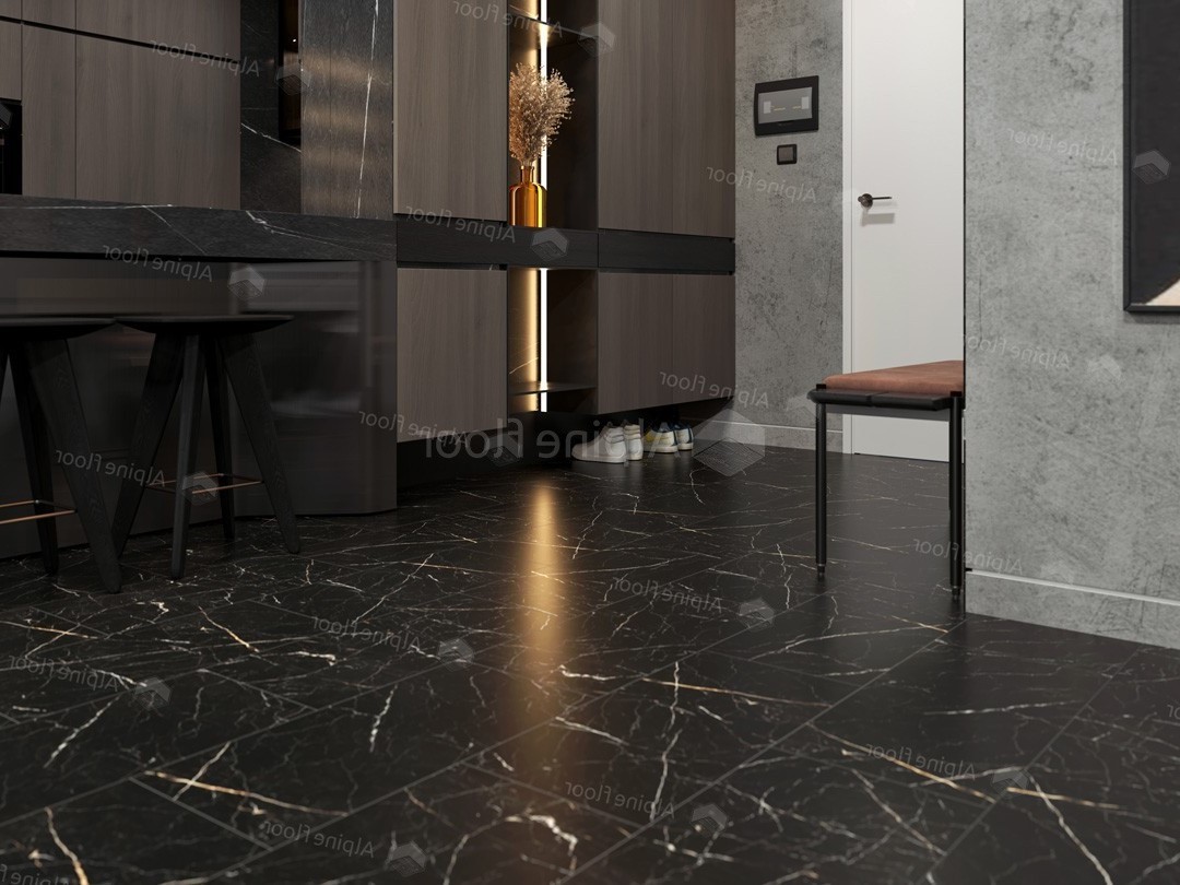 Кварцвиниловый SPC ламинат Alpine Floor Stone Mineral Core Неро ECO 4-27 609,6×304,8×4 фото в интерьере