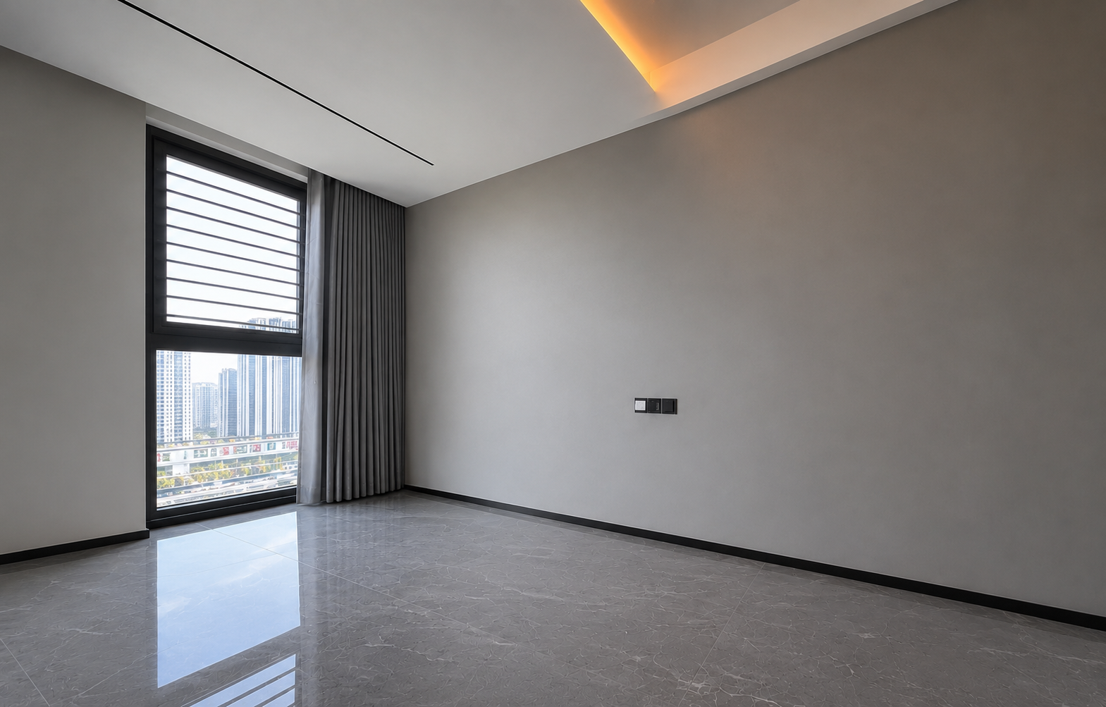 Плинтус алюминиевый Modern Decor L-образный черный 2950×100×10 фото в интерьере
