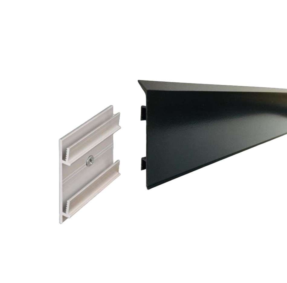 Плинтус алюминиевый Modern Decor черный матовый 2950×100×10 Плинтус алюминиевый Modern Decor черный матовый 2950×100×10