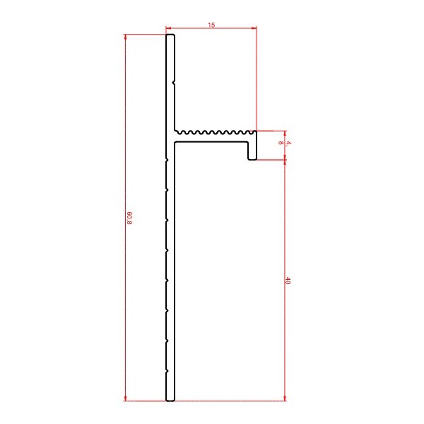 Плинтус алюминиевый теневой Modern Decor серебро матовое 2000×40×15