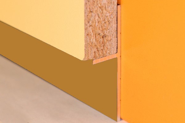 Плинтус алюминиевый теневой Modern Decor золото 2000×20×12,5