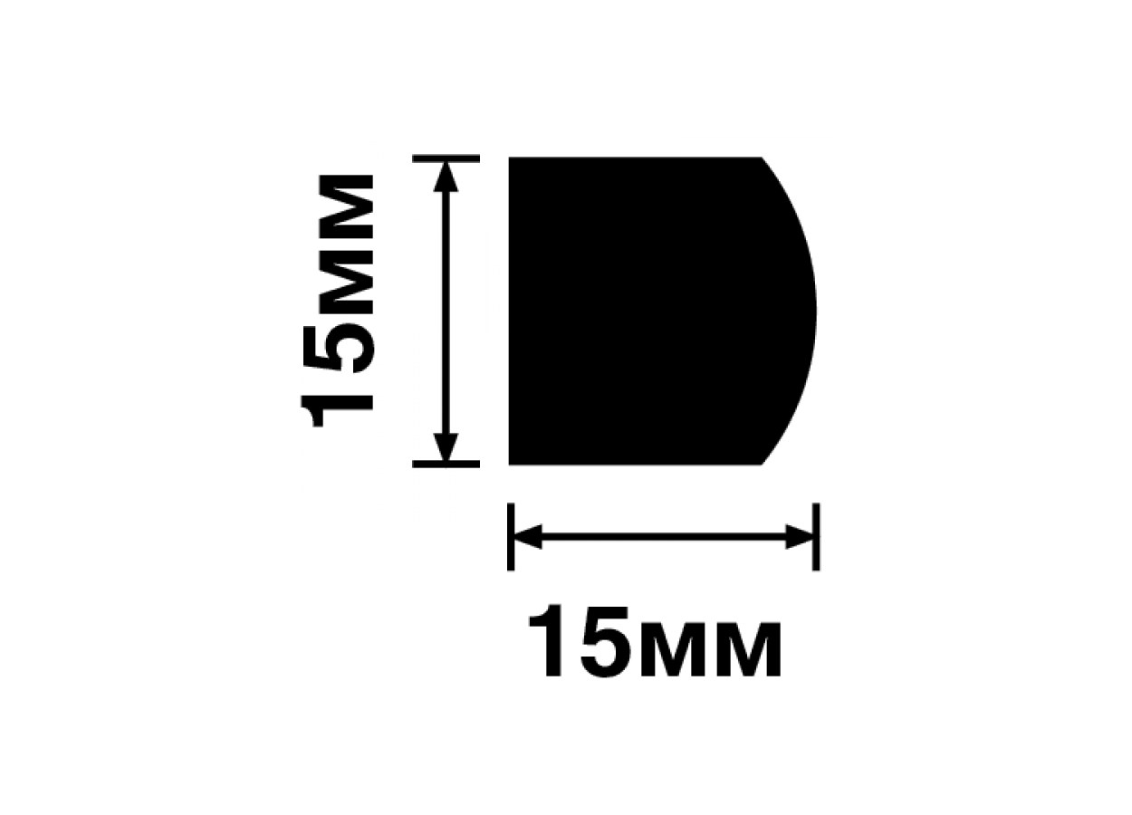 Молдинг из полистирола под покраску Hiwood D15V2 NP 2700×15×15