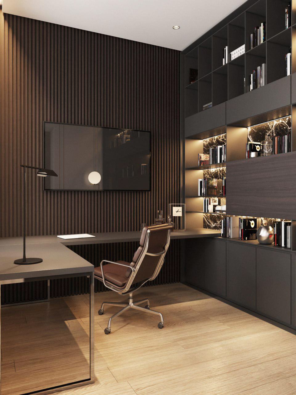 Стеновая панель из полистирола Hiwood LV139 BR405 2700×120×12 фото в интерьере