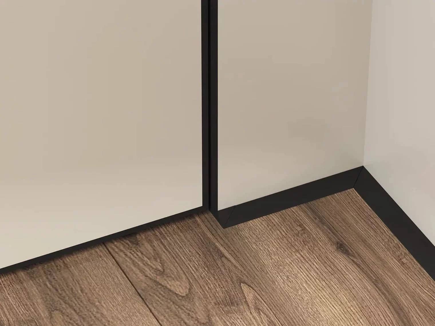 Микроплинтус алюминиевый Laconistiq Micro 11 Mini Чёрный 11-11-200 2000×11×5 фото в интерьере