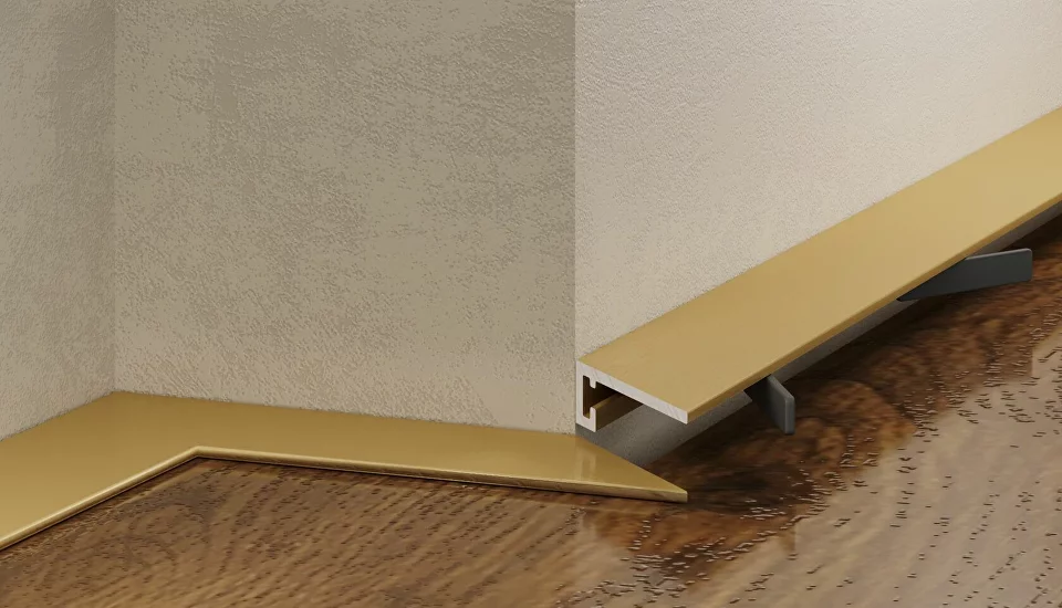 Микроплинтус алюминиевый Laconistiq Micro 15 Classic Gold Edition 15-14/1-245 2450×15×5