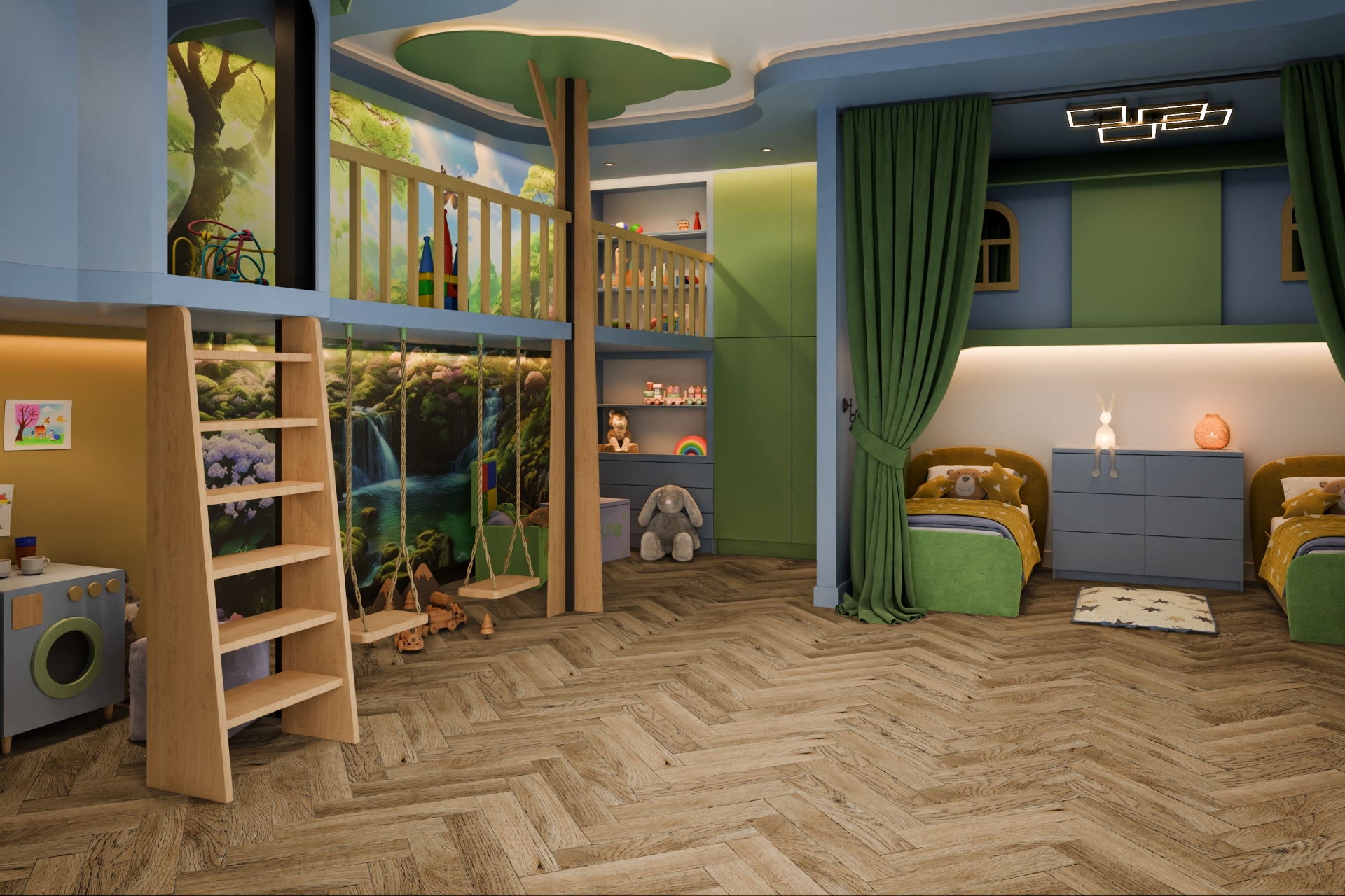 Кварцвиниловый SPC ламинат Damy Floor London Кембридж 200410EL-01 венгерская елка 615×123×4 фото в интерьере