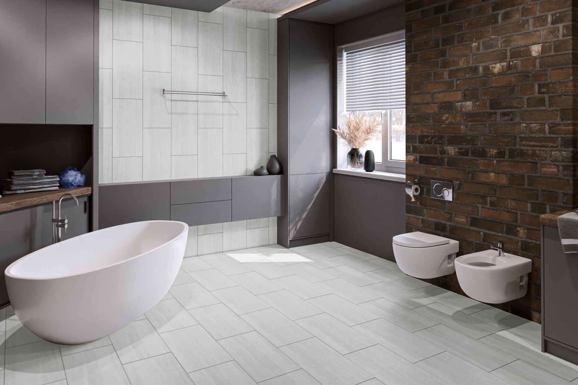 Кварцвиниловый SPC ламинат Damy Floor Ascent Strong Кайлас CDM271-03-ST 610×305×5 фото в интерьере