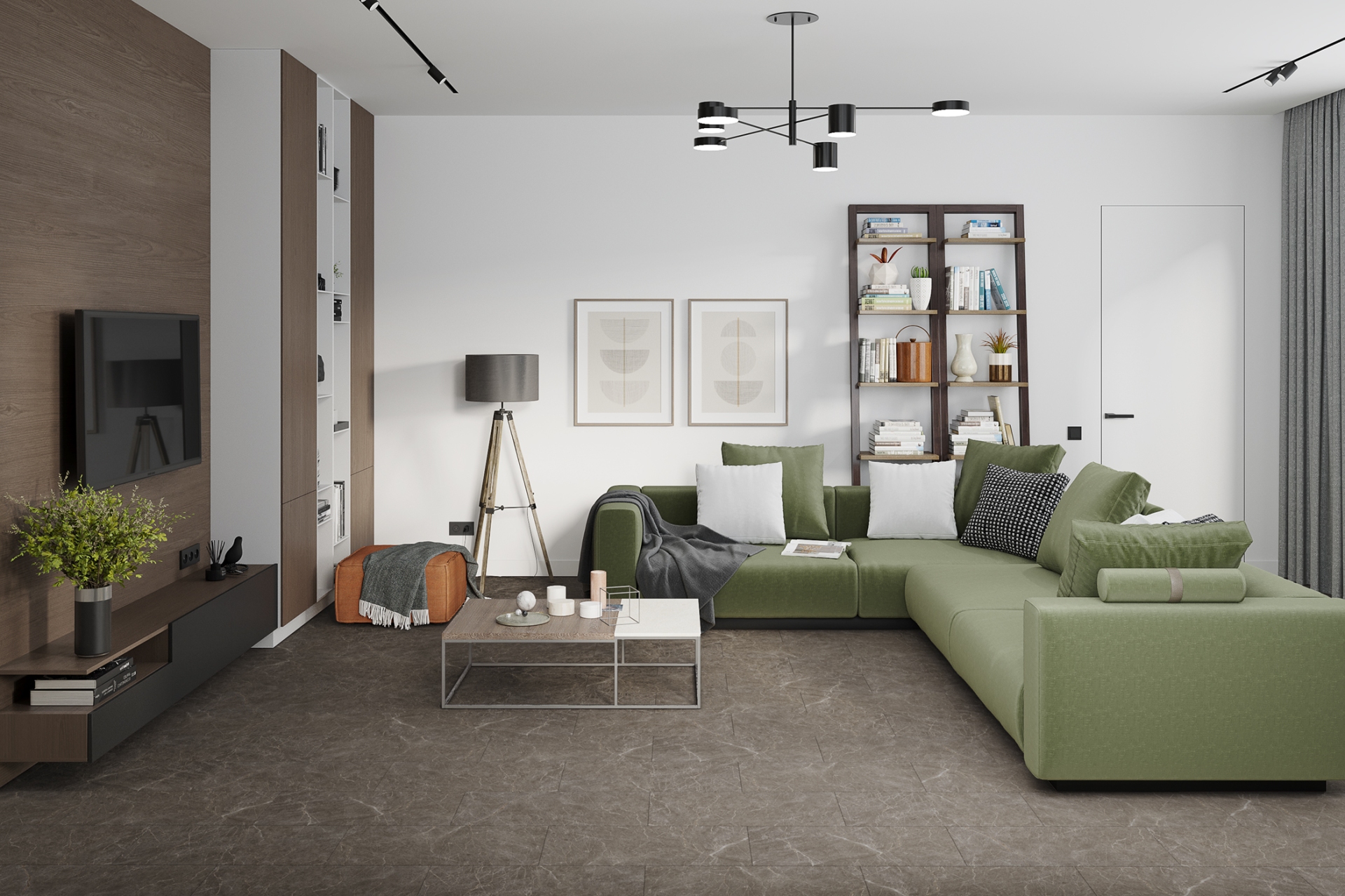 Кварцвиниловый SPC ламинат Damy Floor Ascent Strong Макалу LQ8132-2-ST 610×305×5 фото в интерьере