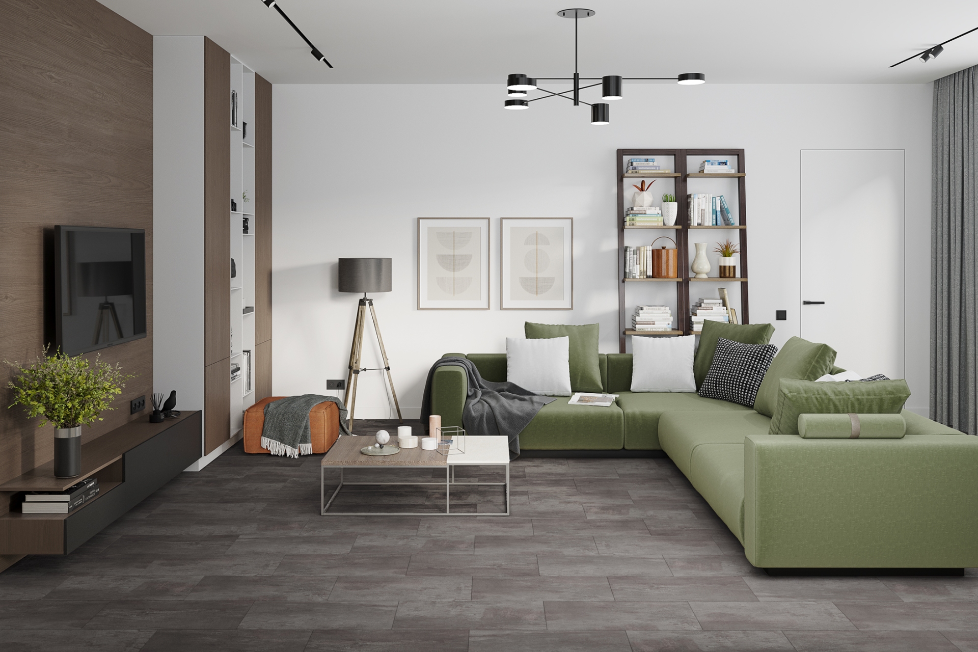 Кварцвиниловый SPC ламинат Damy Floor Ascent Strong Вайсхорн K3053-3-ST 610×305×5 фото в интерьере
