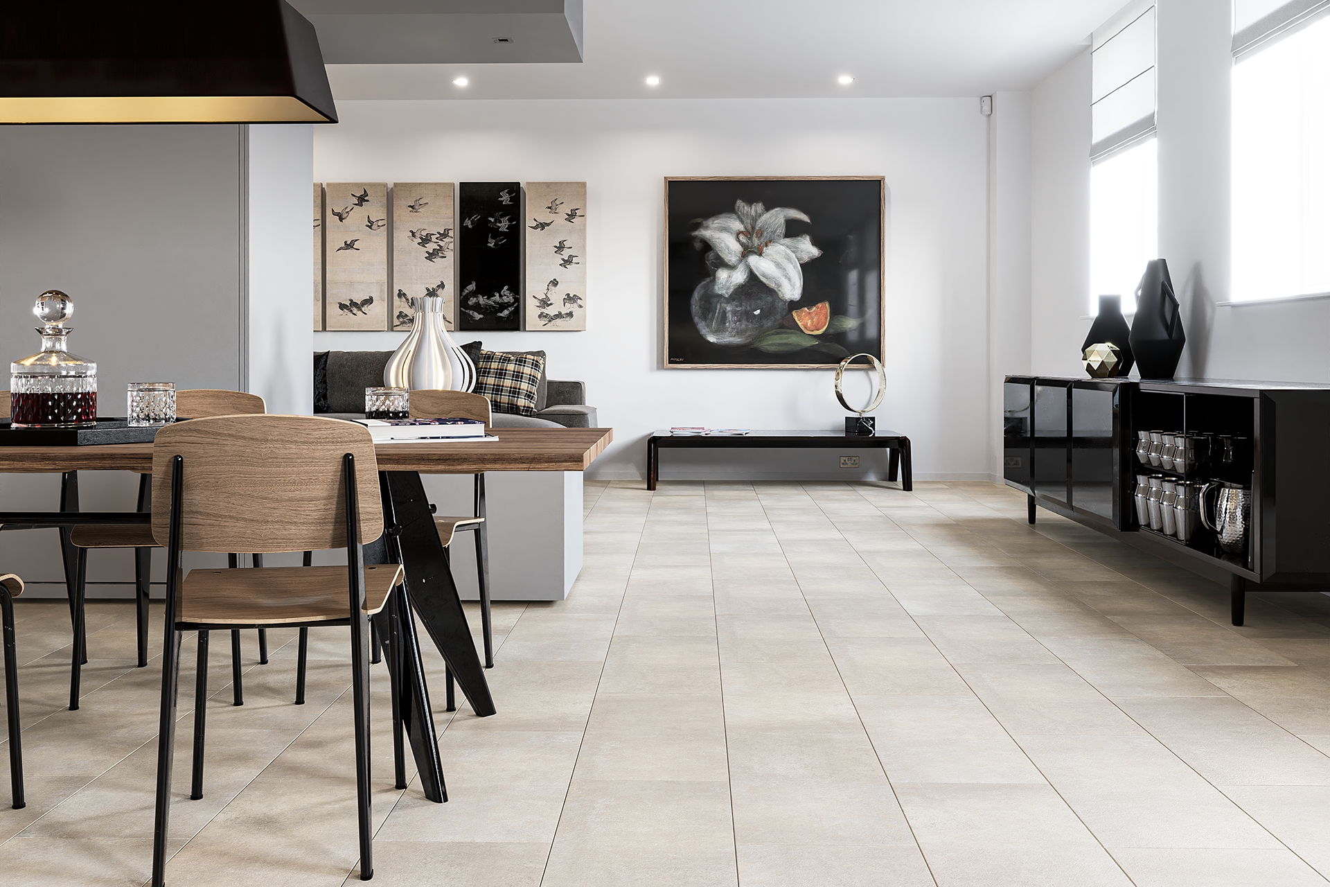 Кварцвиниловый SPC ламинат Damy Floor Ascent Strong Монблан CDM244-06-ST 610×305×5 фото в интерьере