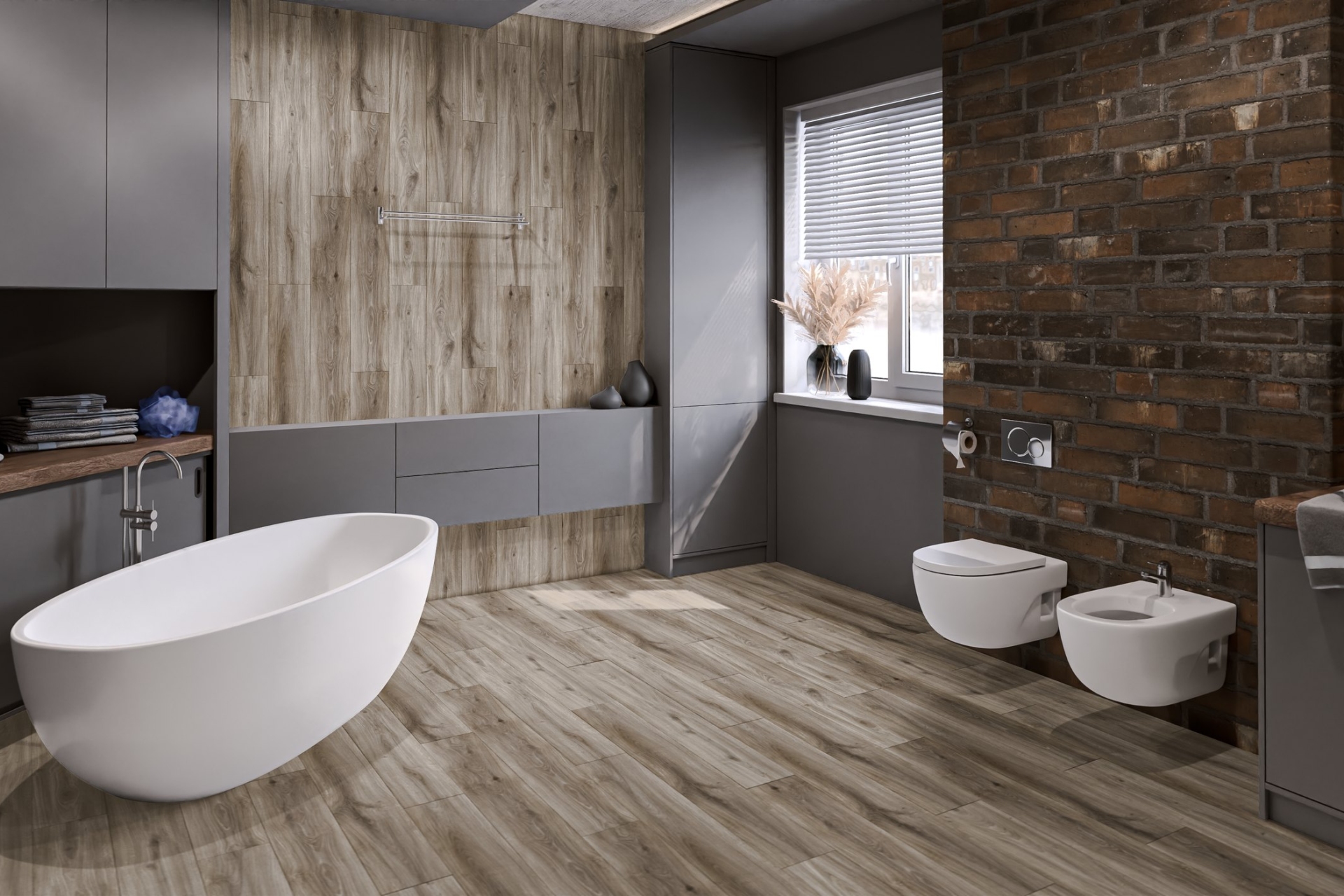Кварцвиниловый SPC ламинат Damy Floor Family Дуб Натуральный 6607-9 1220×180×4 фото в интерьере