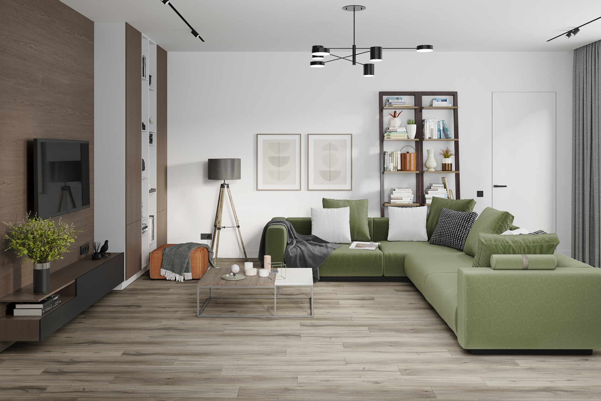 Кварцвиниловый SPC ламинат Damy Floor Family Дуб Натуральный 6607-9 1220×180×4 фото в интерьере