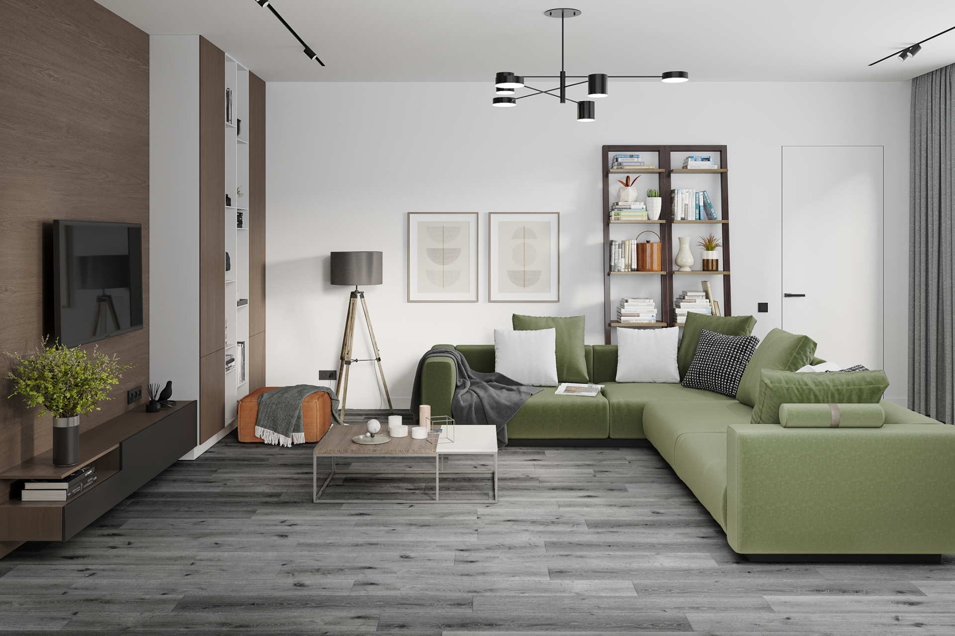 Кварцвиниловый SPC ламинат Damy Floor Family Дуб Сильвер T7020-23 1220×180×4 фото в интерьере