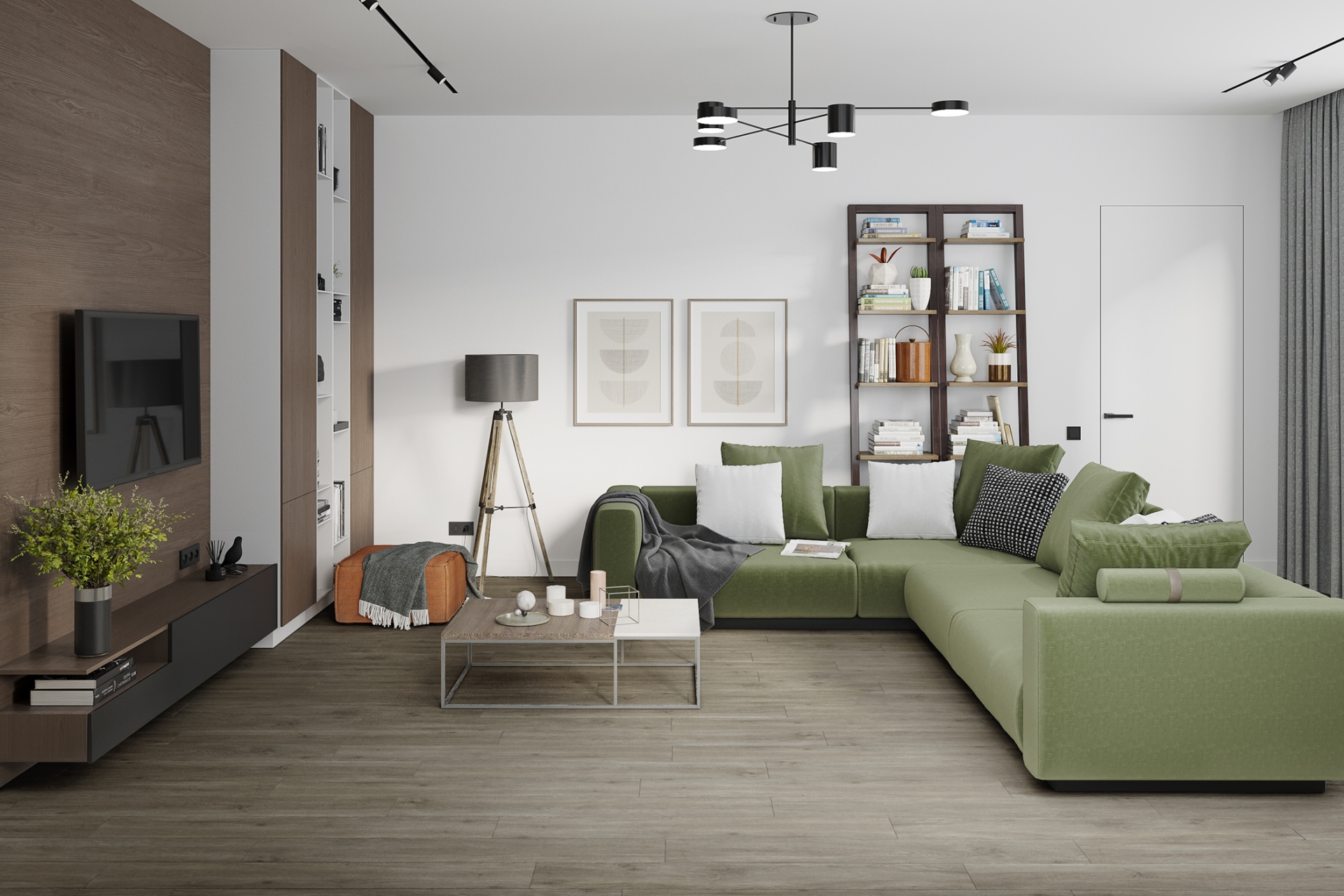 Кварцвиниловый SPC ламинат Damy Floor Family Дуб Горный TCM298-26 1220×180×4 фото в интерьере
