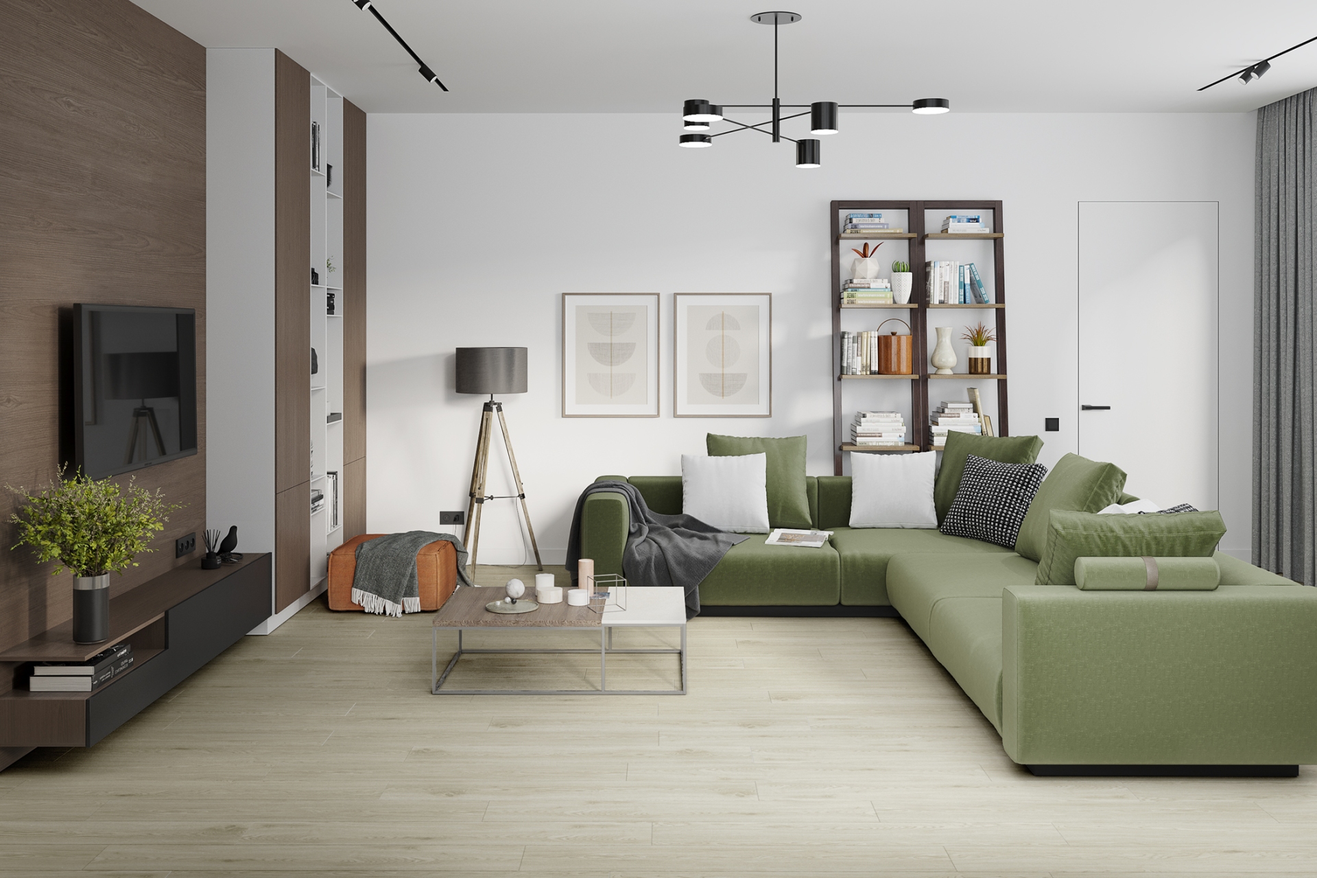 Кварцвиниловый SPC ламинат Damy Floor Family Дуб Светлый TCM285-15 1220×180×4 фото в интерьере