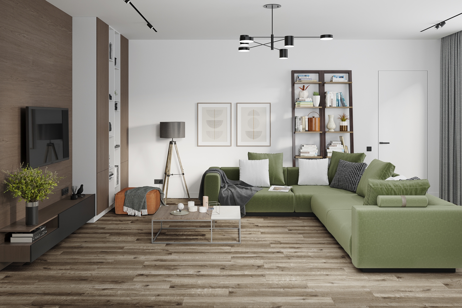 Кварцвиниловый SPC ламинат Damy Floor Family Дуб Изысканный JC8271-7 1220×180×4 фото в интерьере
