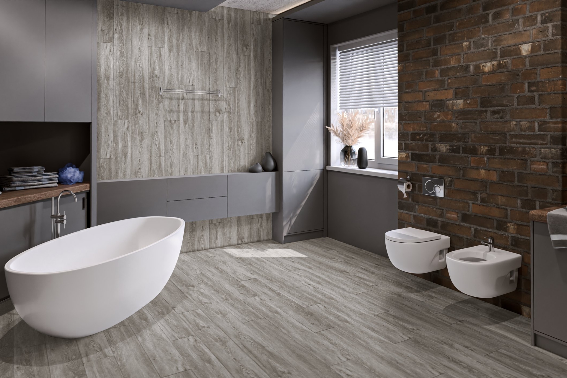 Кварцвиниловый SPC ламинат Damy Floor Family Дуб Английский English Oak SL3683-6 1220×180×4 фото в интерьере