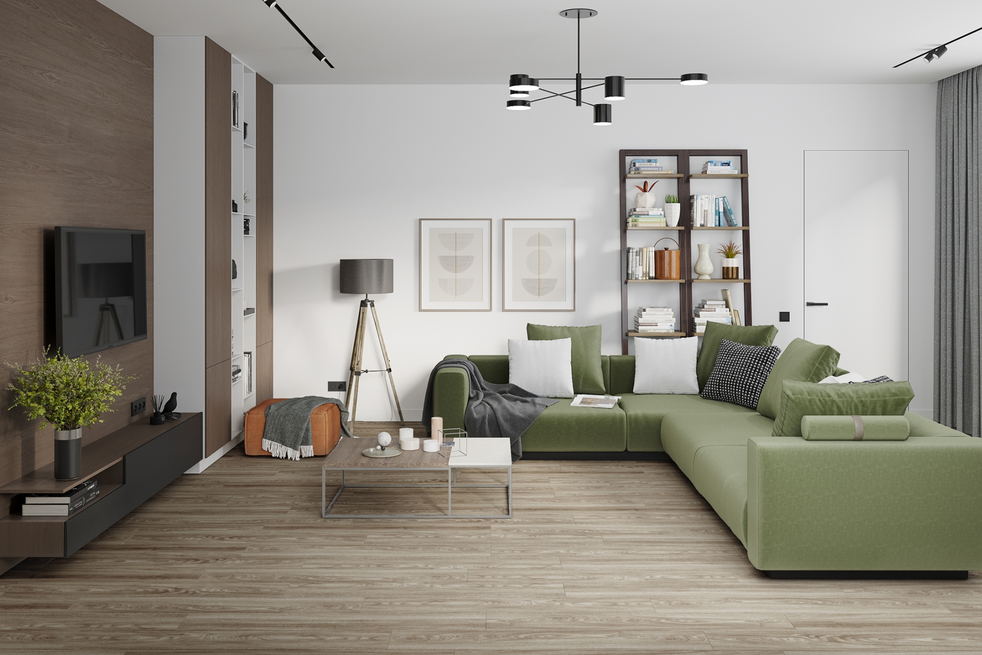 Кварцвиниловый SPC ламинат Damy Floor Family Дуб Селект 001-2 1220×180×4 фото в интерьере