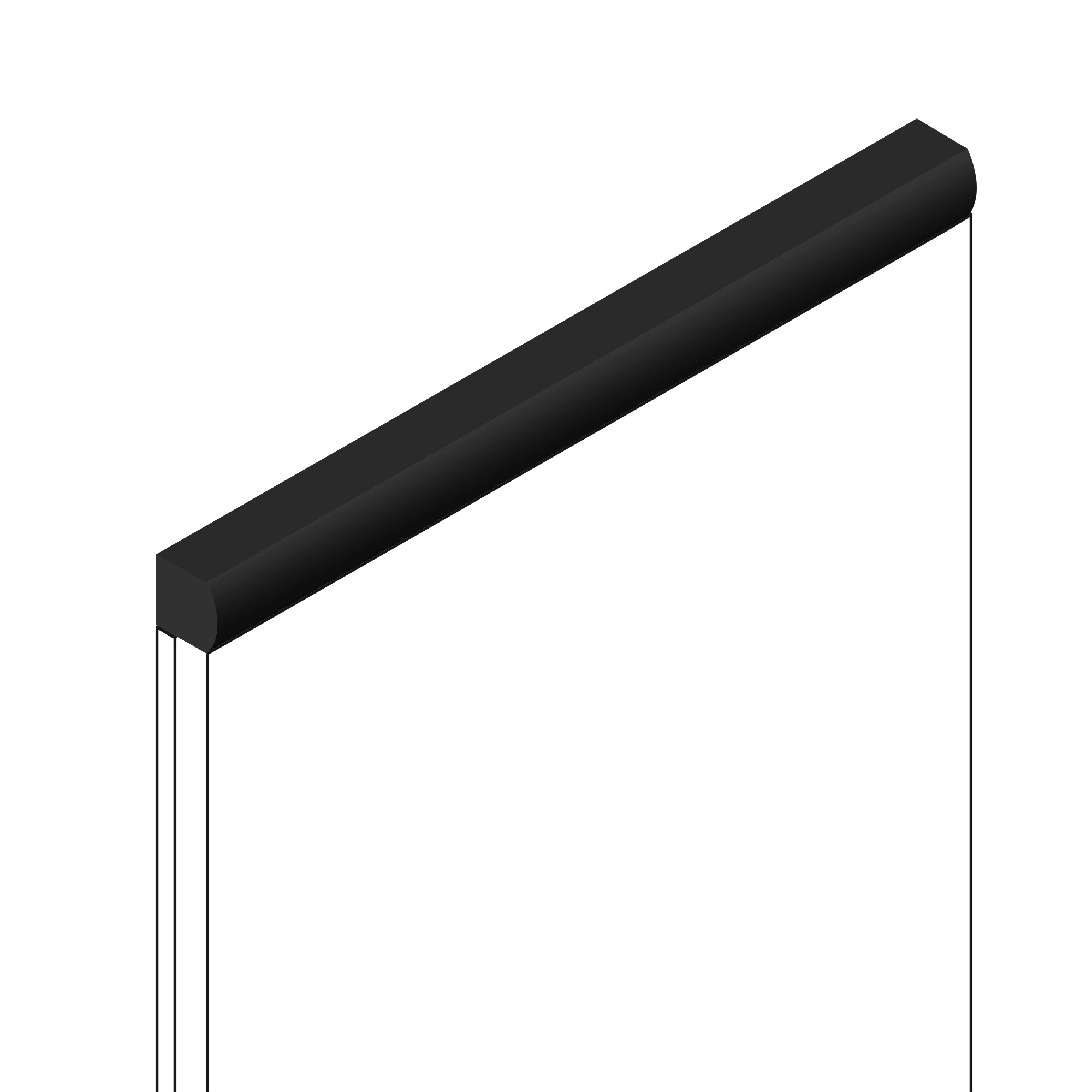 Молдинг из полистирола Hiwood D15V2 BK 2700×15×15