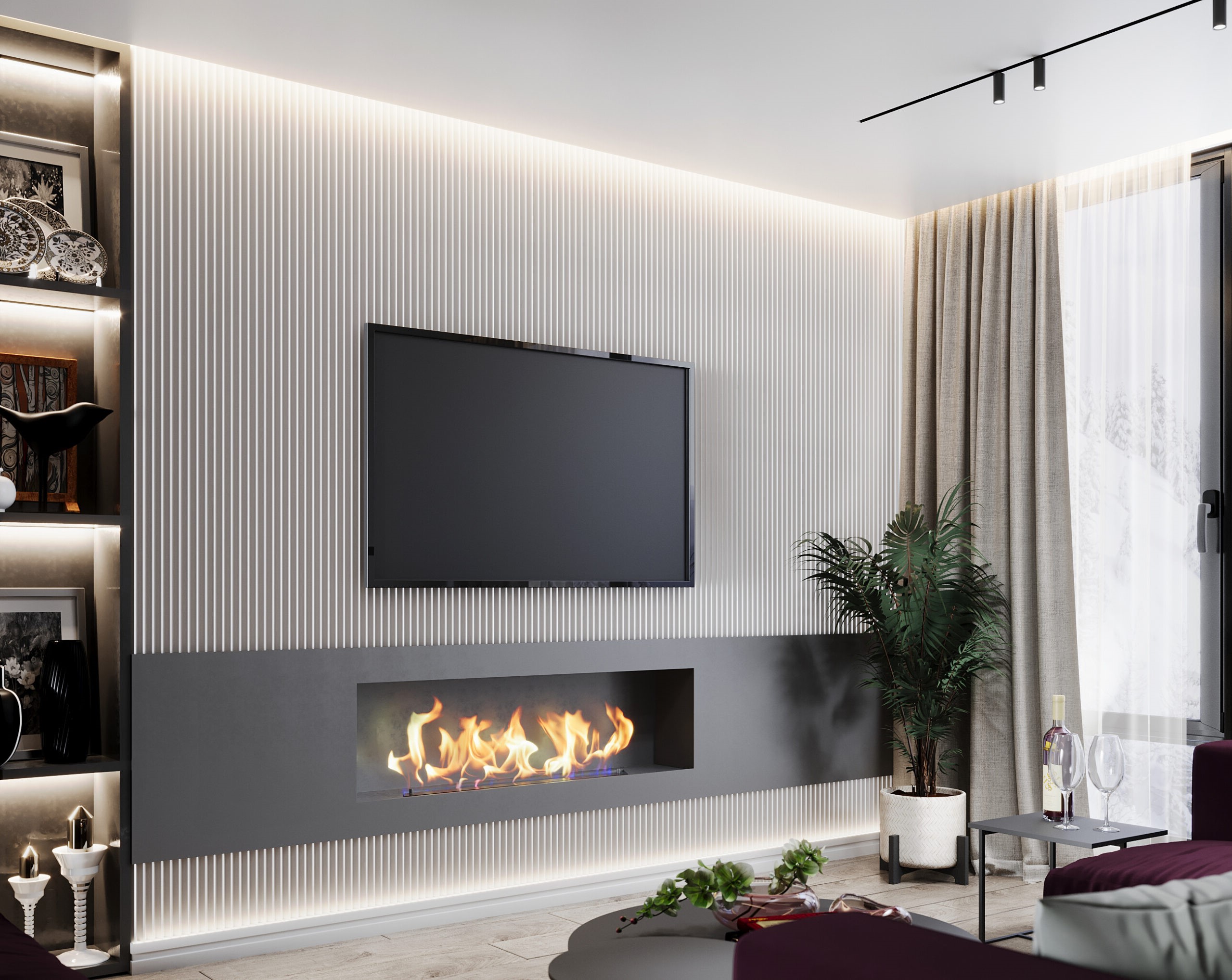 Стеновая панель под покраску Evrowood PL 06 2000×120×12 фото в интерьере