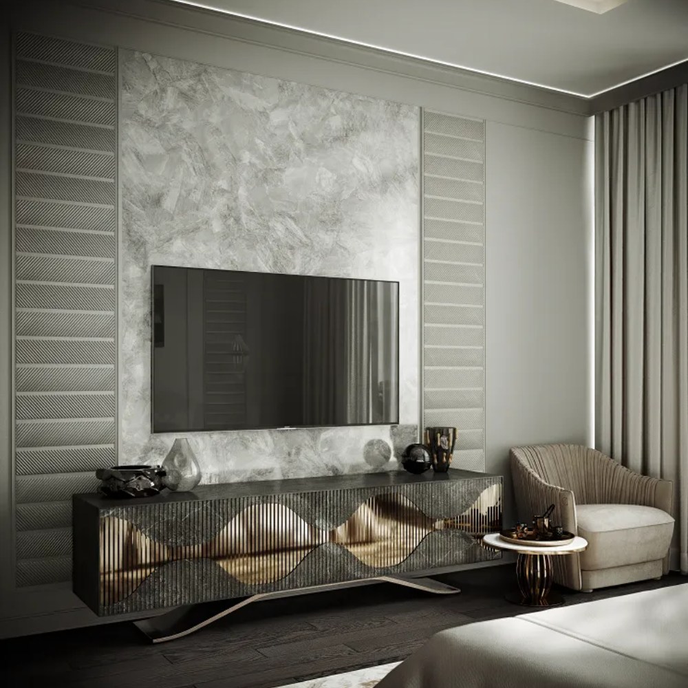 Стеновая панель из полистирола под покраску Decor-Dizayn Грани DD920 2000×220×10 фото в интерьере