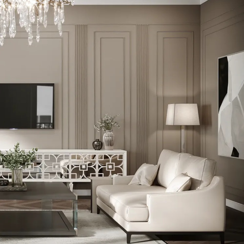 Стеновая панель из полистирола под покраску Decor-Dizayn Грани DD922 3000×220×13 фото в интерьере