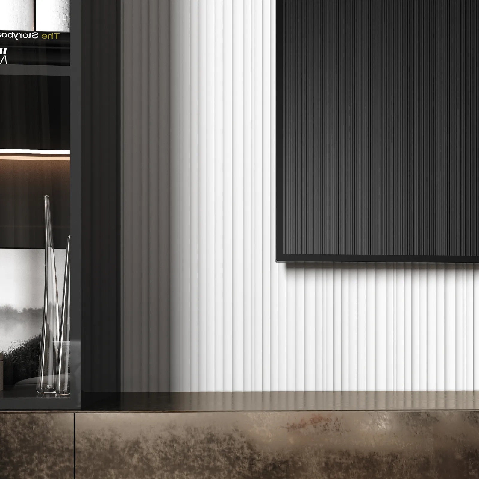 Стеновая панель из полистирола под покраску Decor-Dizayn Modern DD923 2000×150×11,2 фото в интерьере