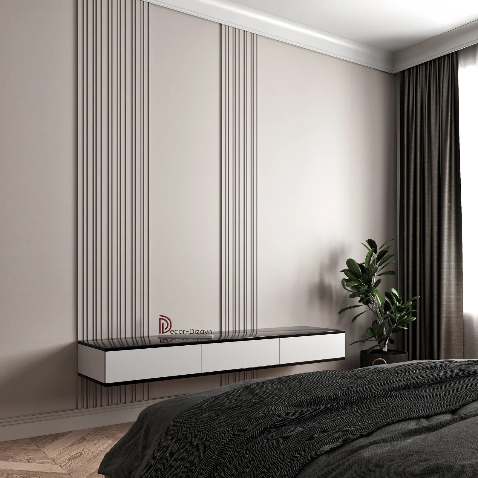 Стеновая панель из полистирола под покраску Decor-Dizayn Modern DD924 2000×150×10 фото в интерьере