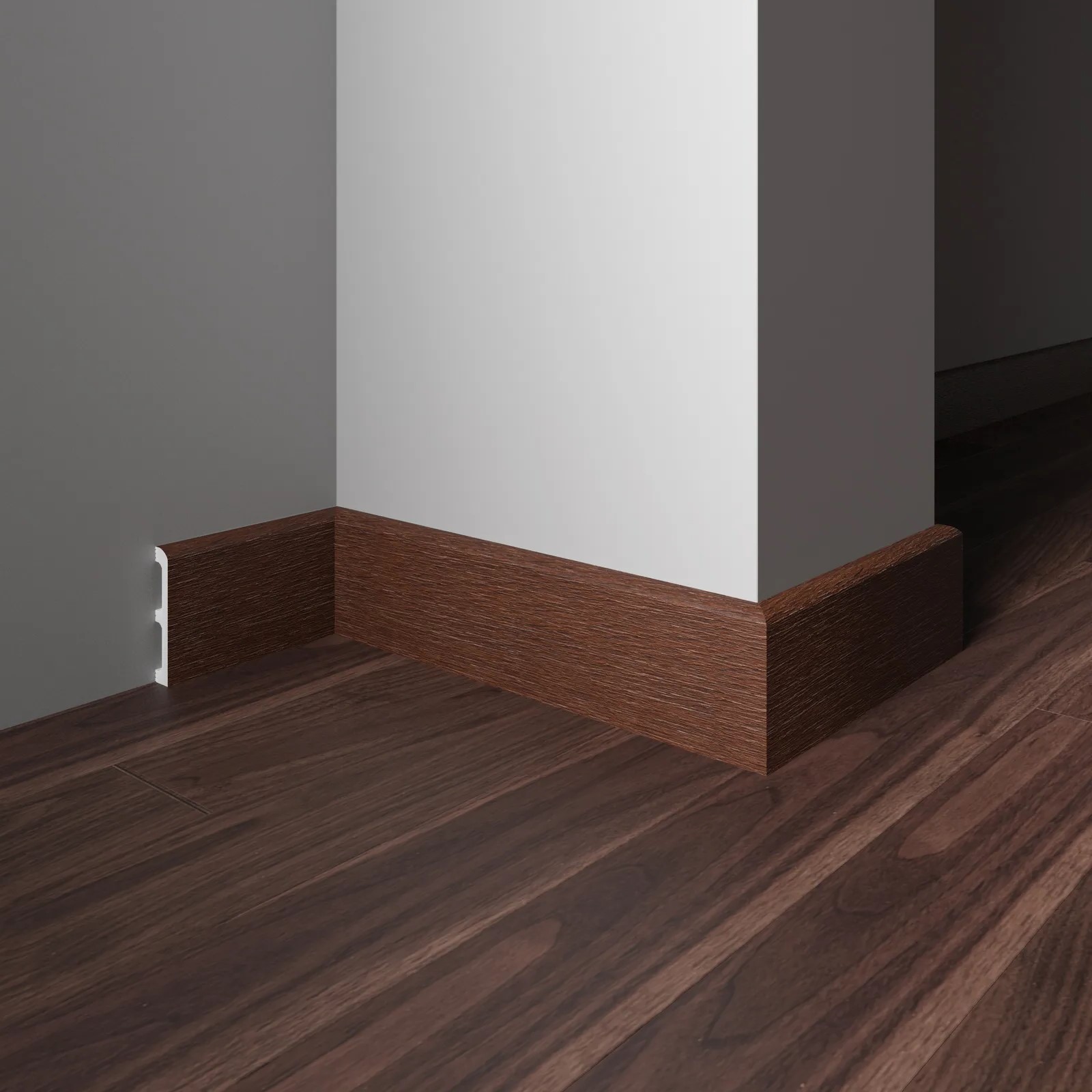 Плинтус Decor-Dizayn 706-82SH 2400×80×13 фото в интерьере