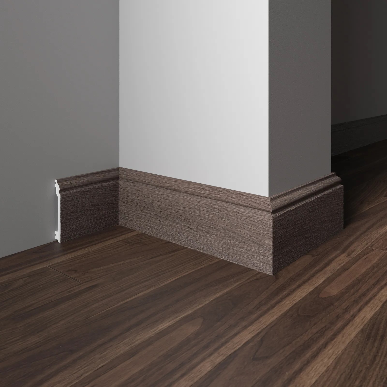 Плинтус Decor-Dizayn 701-81SH 2400×100×16 фото в интерьере