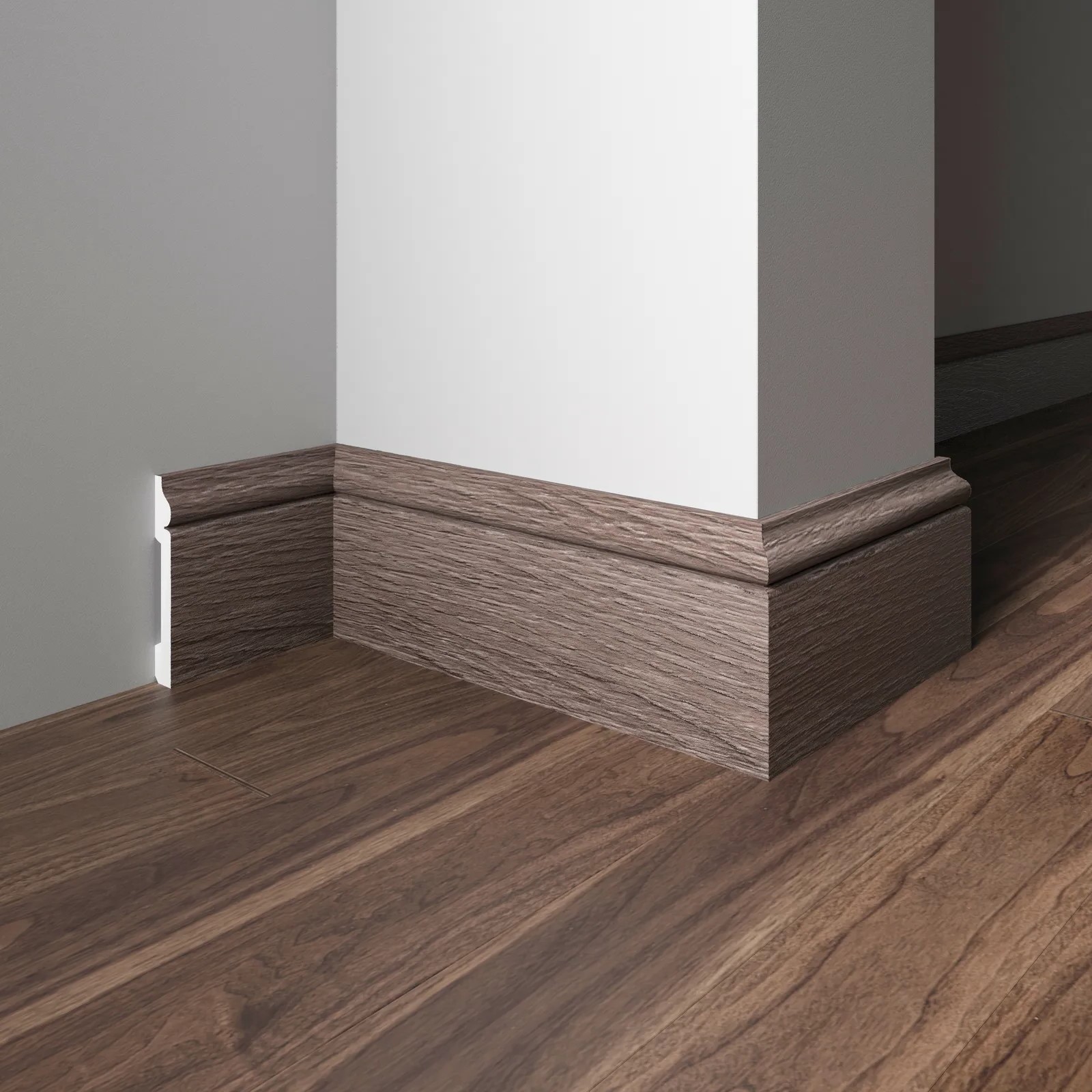 Плинтус Decor-Dizayn 005-81SH 2400×79×13 фото в интерьере