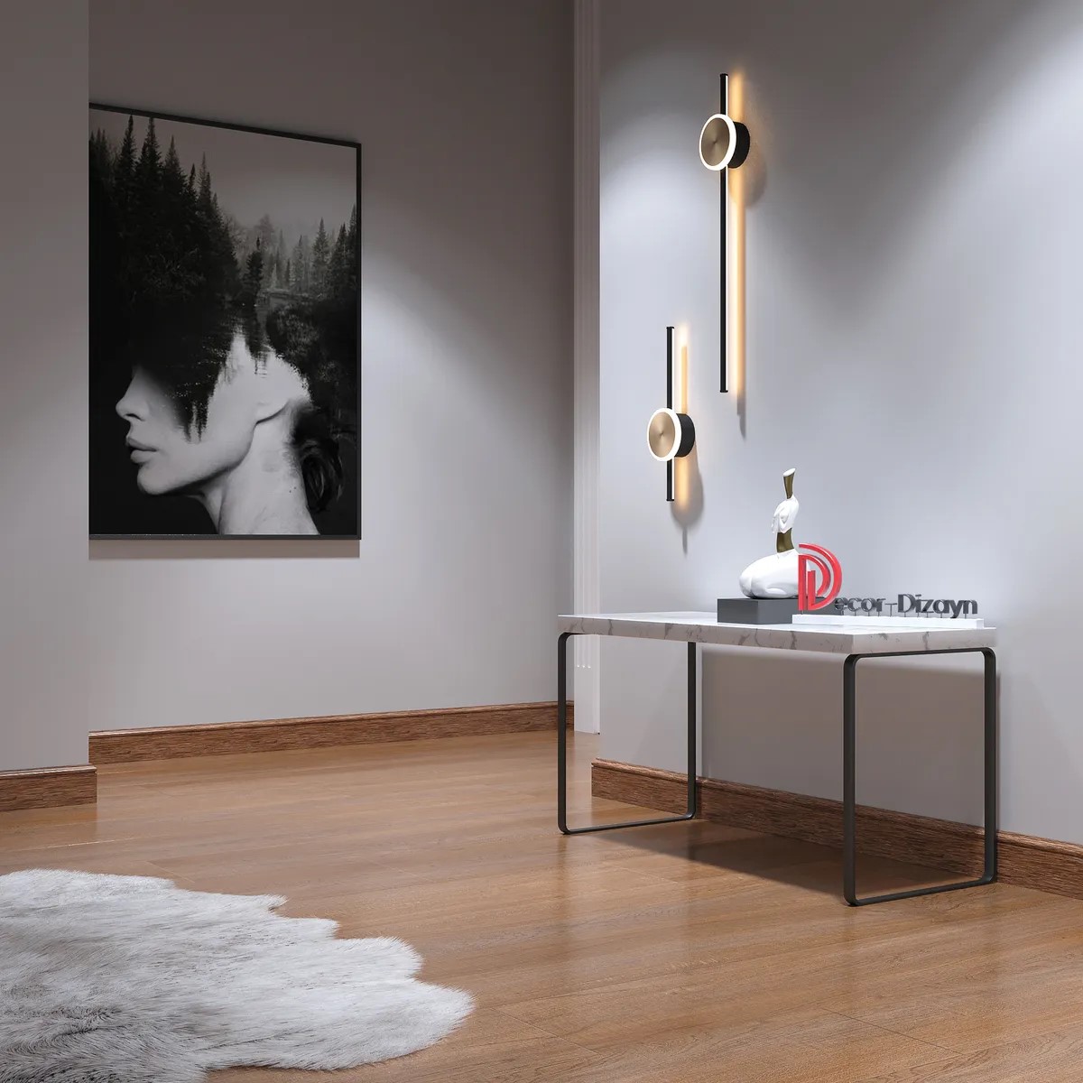 Плинтус Decor-Dizayn 005-83SH 2400×79×13 фото в интерьере